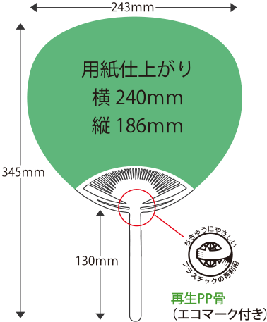 再生PP骨（エコマーク付き）